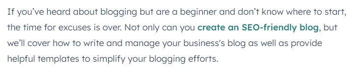 copywriter ejemplo de blog post