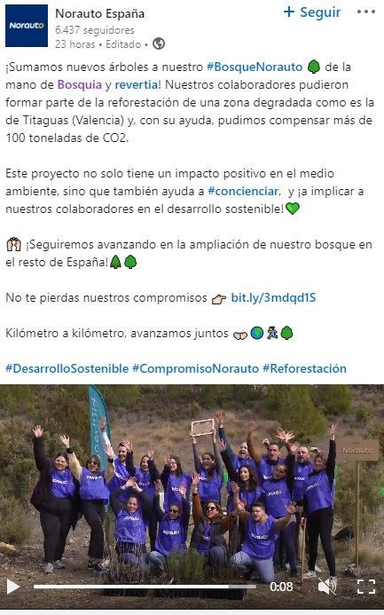 Copywriter para empresas ejemplo publicación red social